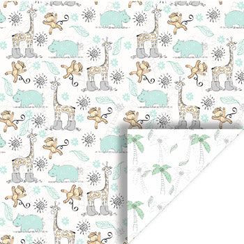 Felicita Design karton – 30×30 cm - Jungledyr – mint