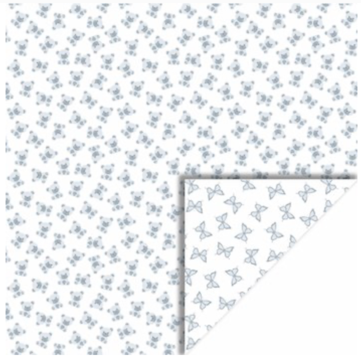 Felicita Design karton – 30×30 cm - Blå bamse