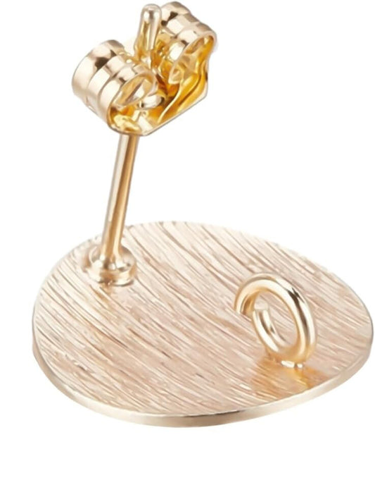 Flade ørestikkere 12 mm - forgyldt