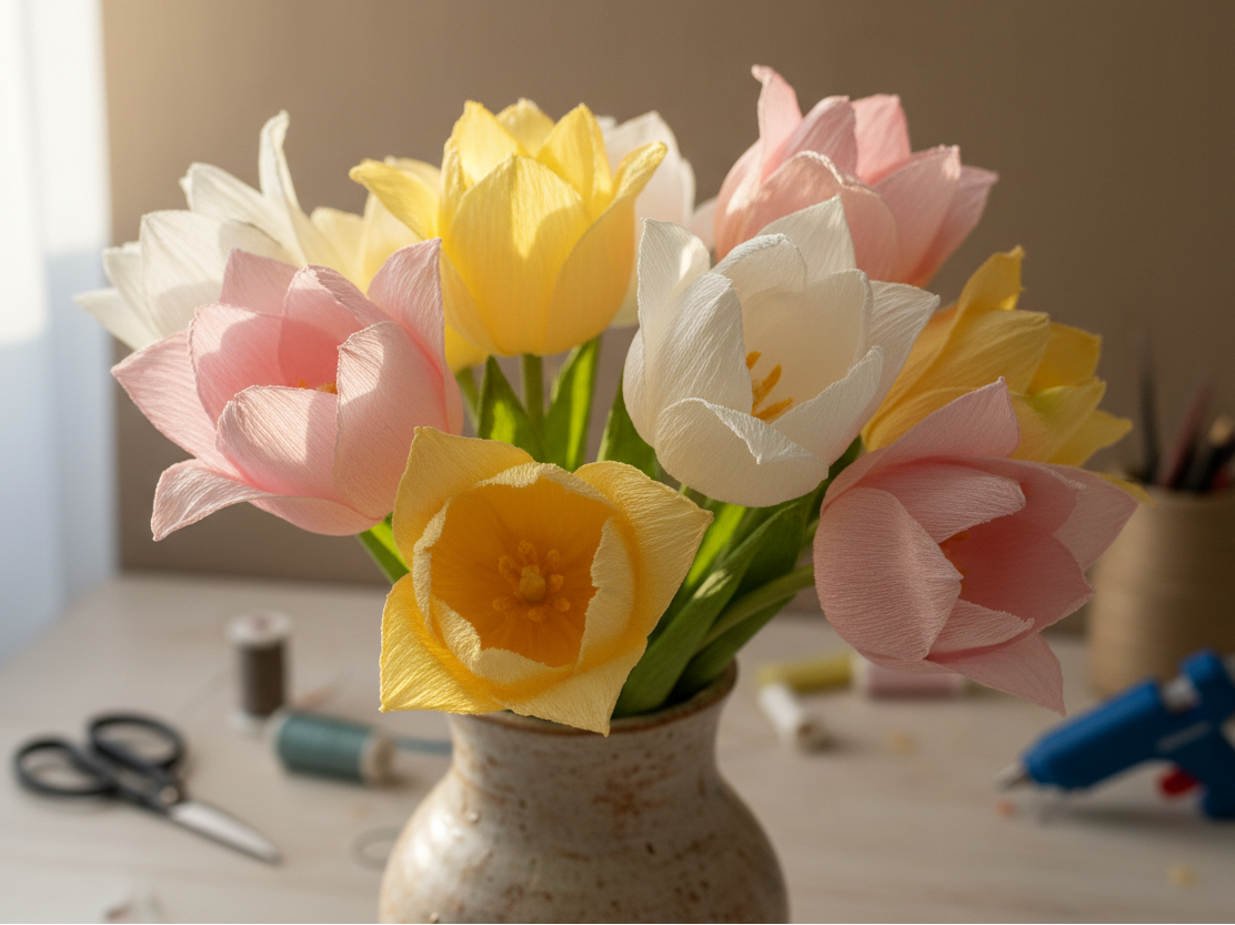 tulipaner i crepepapir