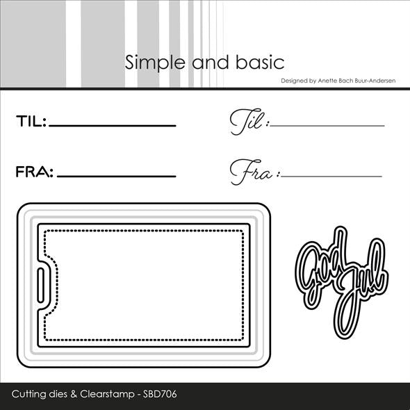 Simple and Basic dies & clearstamp "Gift tag with elegant edges" SBD706