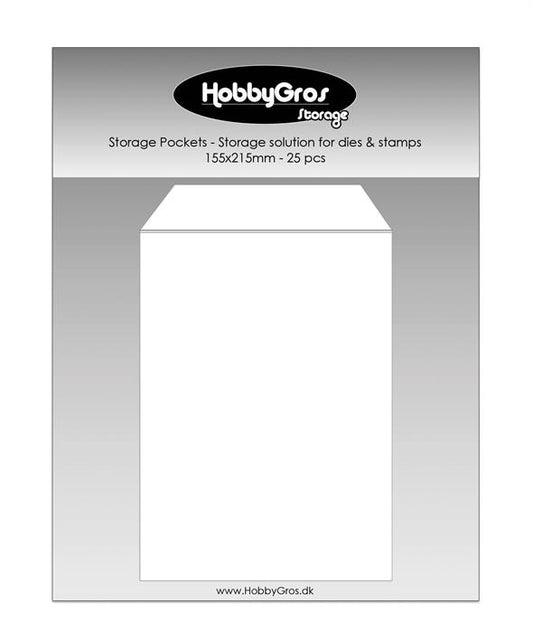 HobbyGros opbevaringslommer · 155 x 215 mm. · 25 stk - A5