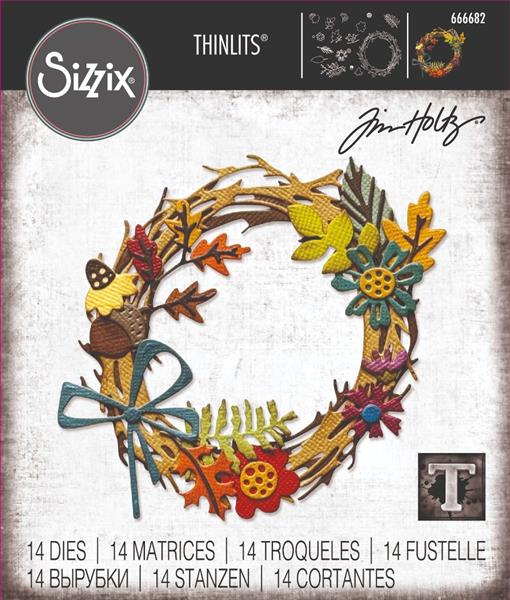 Sizzix/Tim Holtz Thinlits Die "Vault - Foliage Wreath" 666682