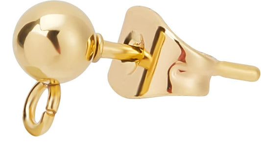 Kugle ørestikkere 4 mm - forgyldt