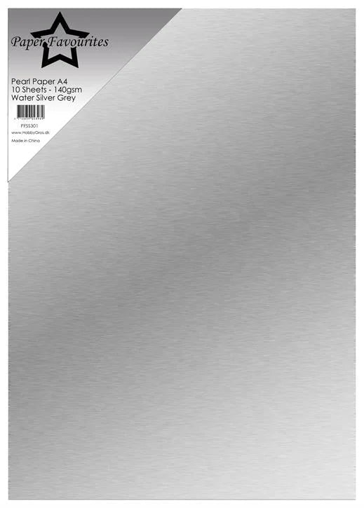 Paper Favourites Pearl Paper "Water Silver Grey"