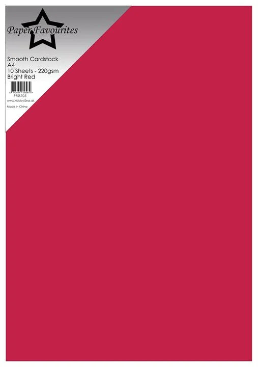 Paper Favourites Smooth Cardstock "Bright Red"