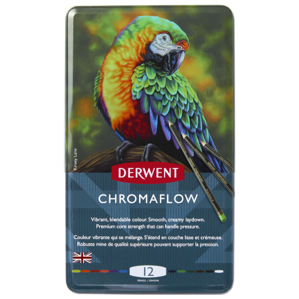 Derwent CHROMAFLOW TIN 12 farver farveblyanter
