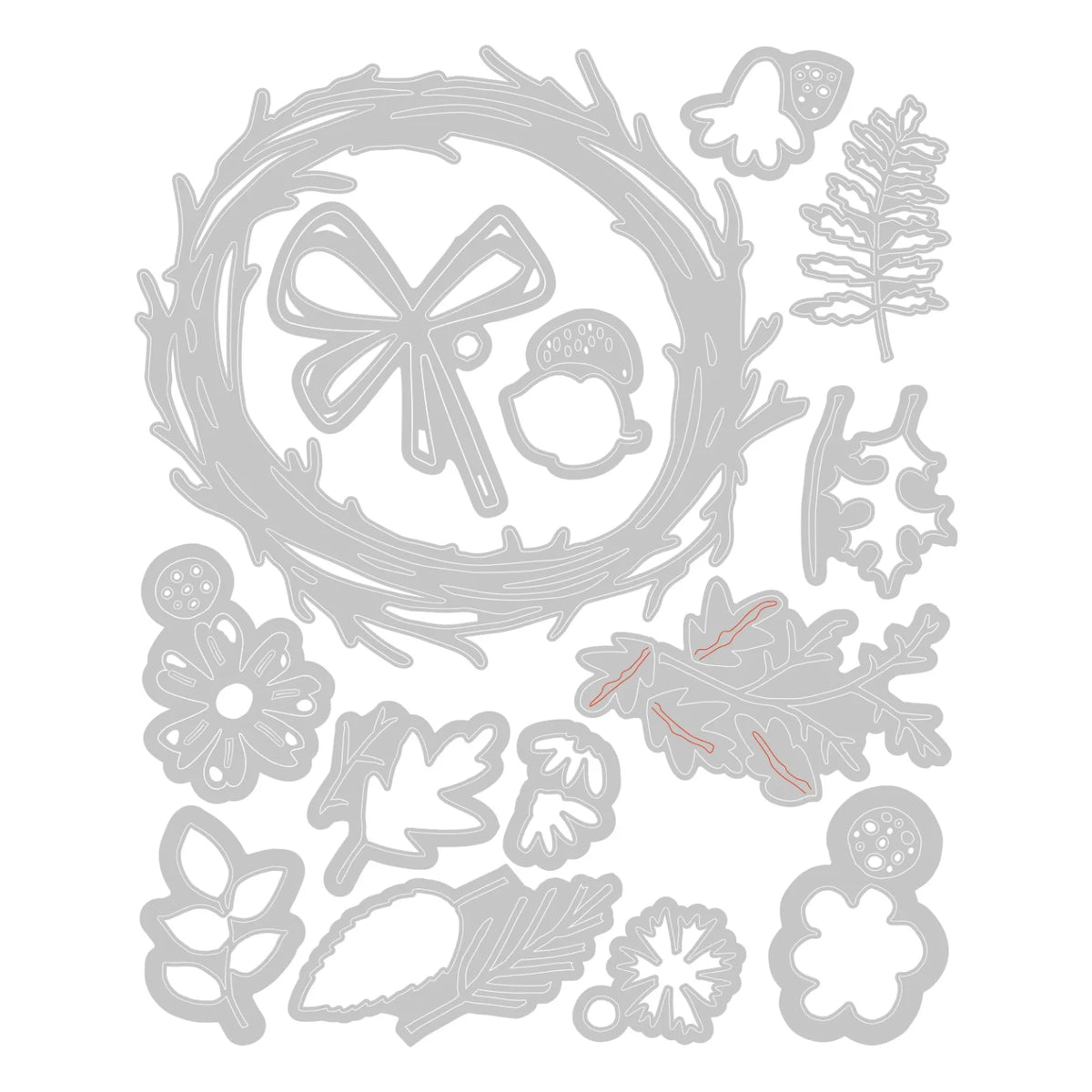 Sizzix/Tim Holtz Thinlits Die "Vault - Foliage Wreath" 666682