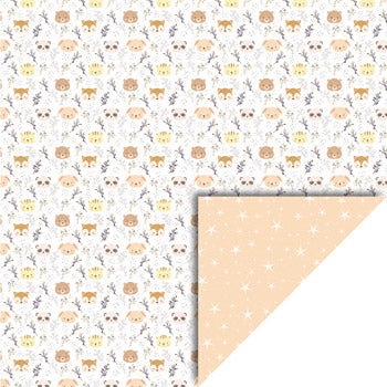 Felicita Design karton – 30×30 cm - Dyrevenner & Stjerner gul/fersken