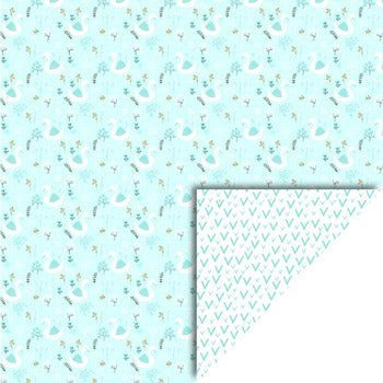 Felicita Design karton – 30×30 cm - Svaner – turkis