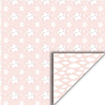 Felicita Design karton – 30×30 cm - Smilende Stjerner – rosa