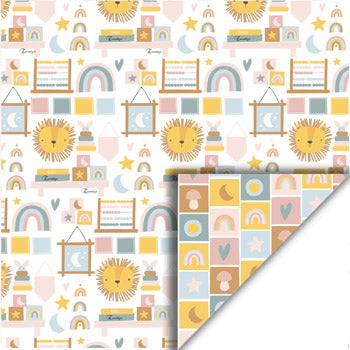 Felicita Design karton – 30×30 cm - Løver & Regnbuer