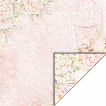 Felicita Design karton – 30×30 cm - Bamse i Luftballon – rosa.