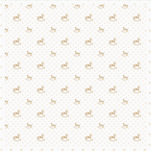 Felicita Design karton – 30×30 cm - Gyngeheste & Hjerter – beige