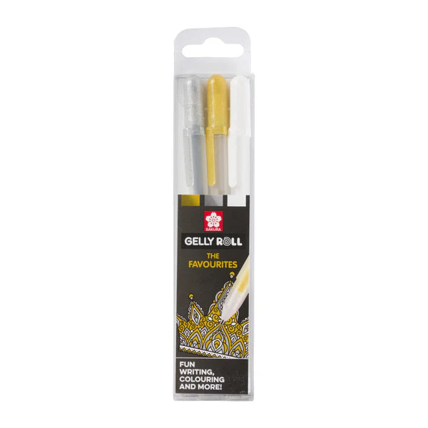 Sakura Gelly Roll mixed set Gold Silver White