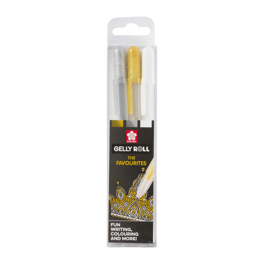 Sakura Gelly Roll mixed set Gold Silver White
