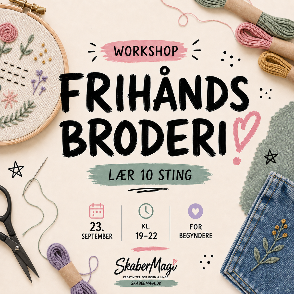 Workshop - Frihåndsbroderi · 10 sting · 23. september