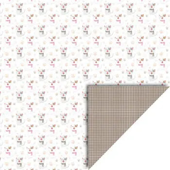 Felicita Design karton – 30×30 cm - Lyserød/brun kat