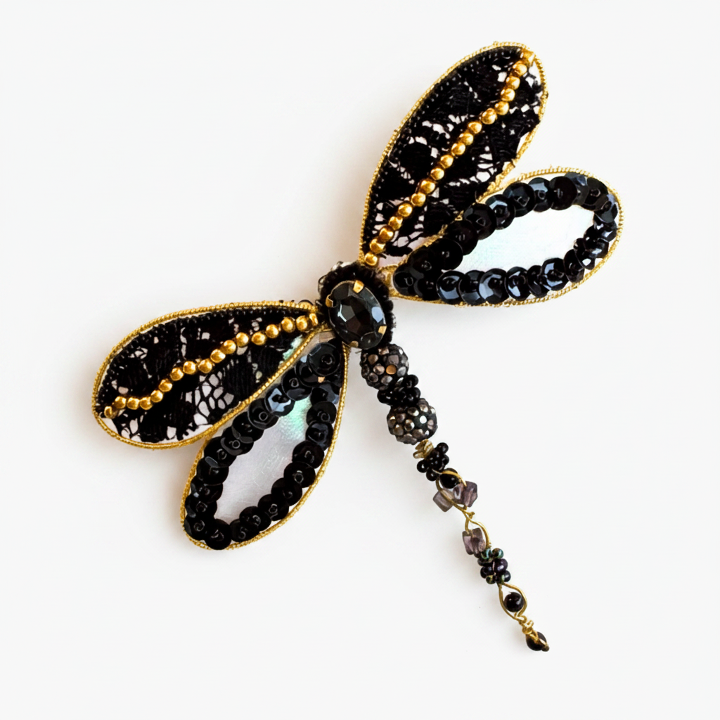 Guldsmed – håndbroderet unika broche
