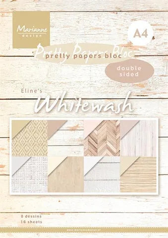 Marianne Design paperpad – “Eline’s Whitewash” A4