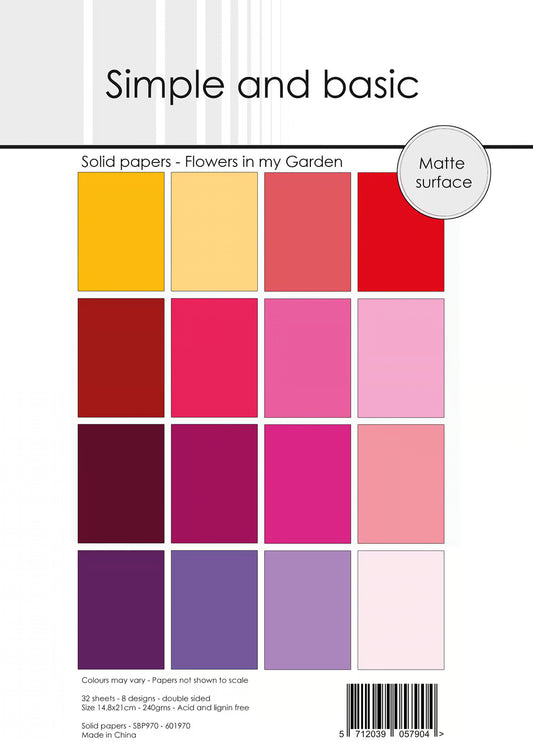 Simple and Basic Design Solid Papers Blok "Flowers in my Garden"