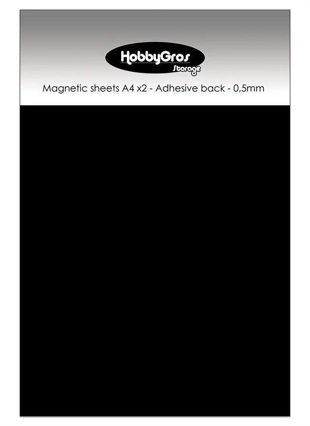 HobbyGros Storage – “Magnetic Sheets A4 (2 pcs) – Adhesive Back”