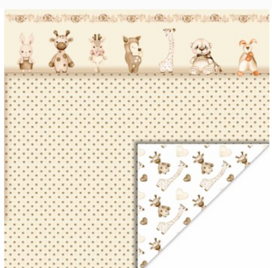 Felicita Design karton – 30×30 cm - Små Dyrevenner – beige