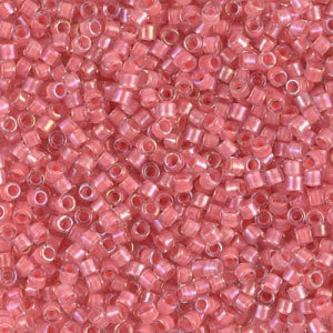 Miyuki Delica 11/0 DB0070 - Pink Coral Lined Crystal Luster