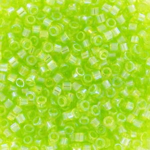 Miyuki Delica 11/0 DB0238 - Crystal Luster Green Aqua Lined