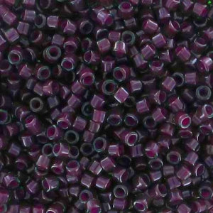 Miyuki Delica 11/0 DB0279 - Luster Emerald Lined Cranberry