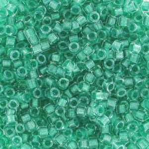 Miyuki Delica 11/0 DB0238 - Crystal Luster Green Aqua Lined