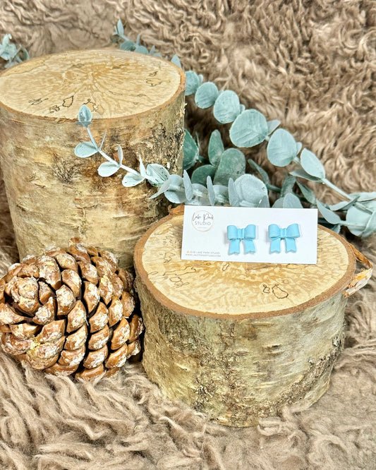 Små sløjfe ørestikkere - Baby Blå