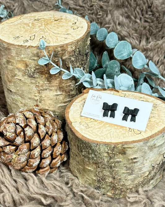 Små sløjfe ørestikkere - Sort