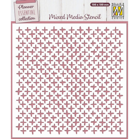 Mixed Media Stencil – Plus Signs