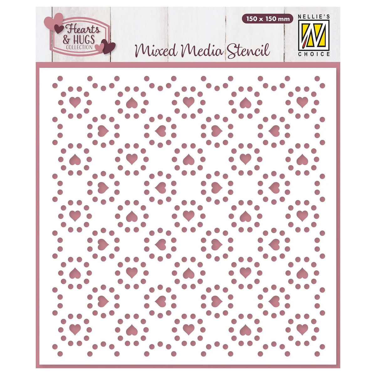 Mixed Media Stencil – Hearts & Dots