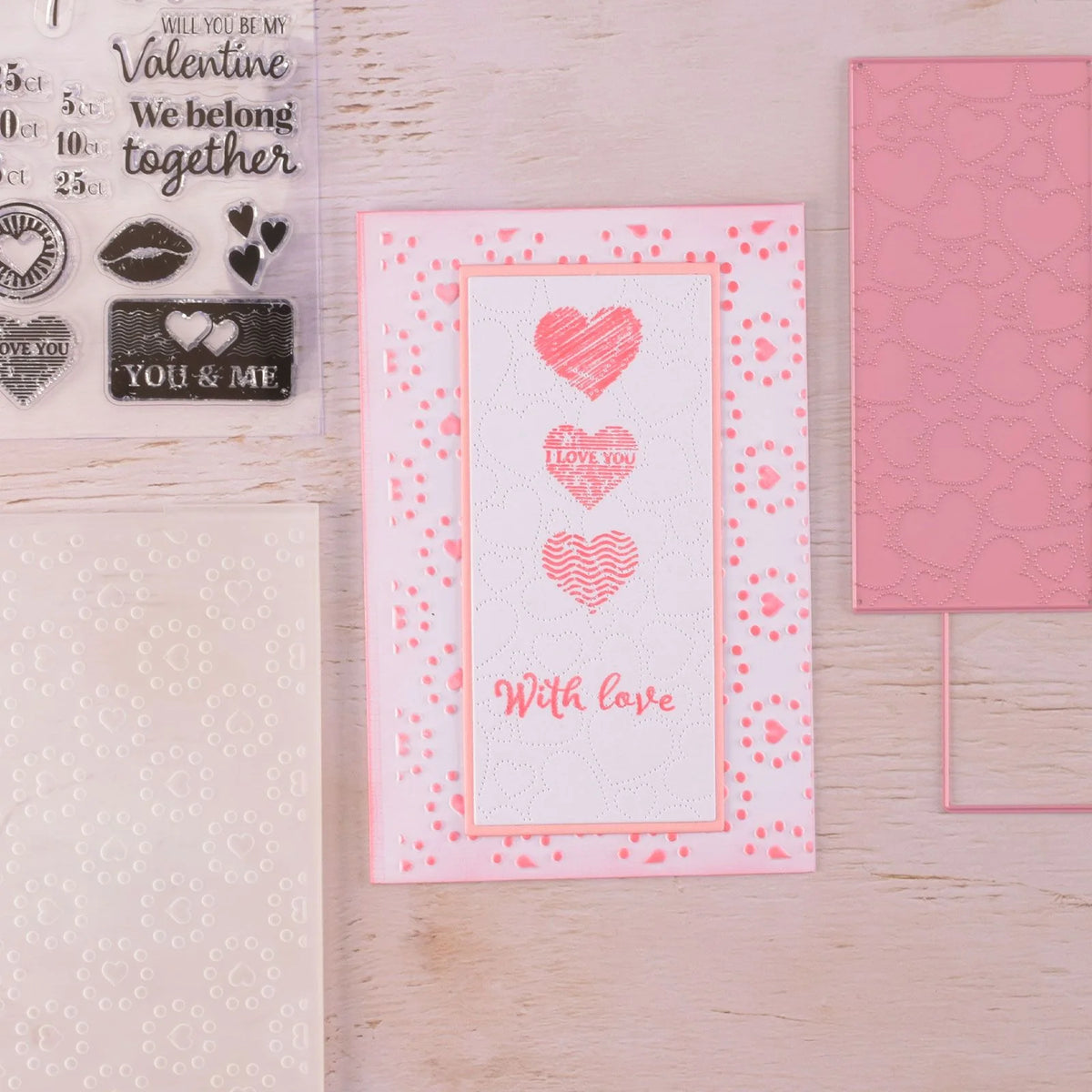 Mixed Media Stencil – Hearts & Dots