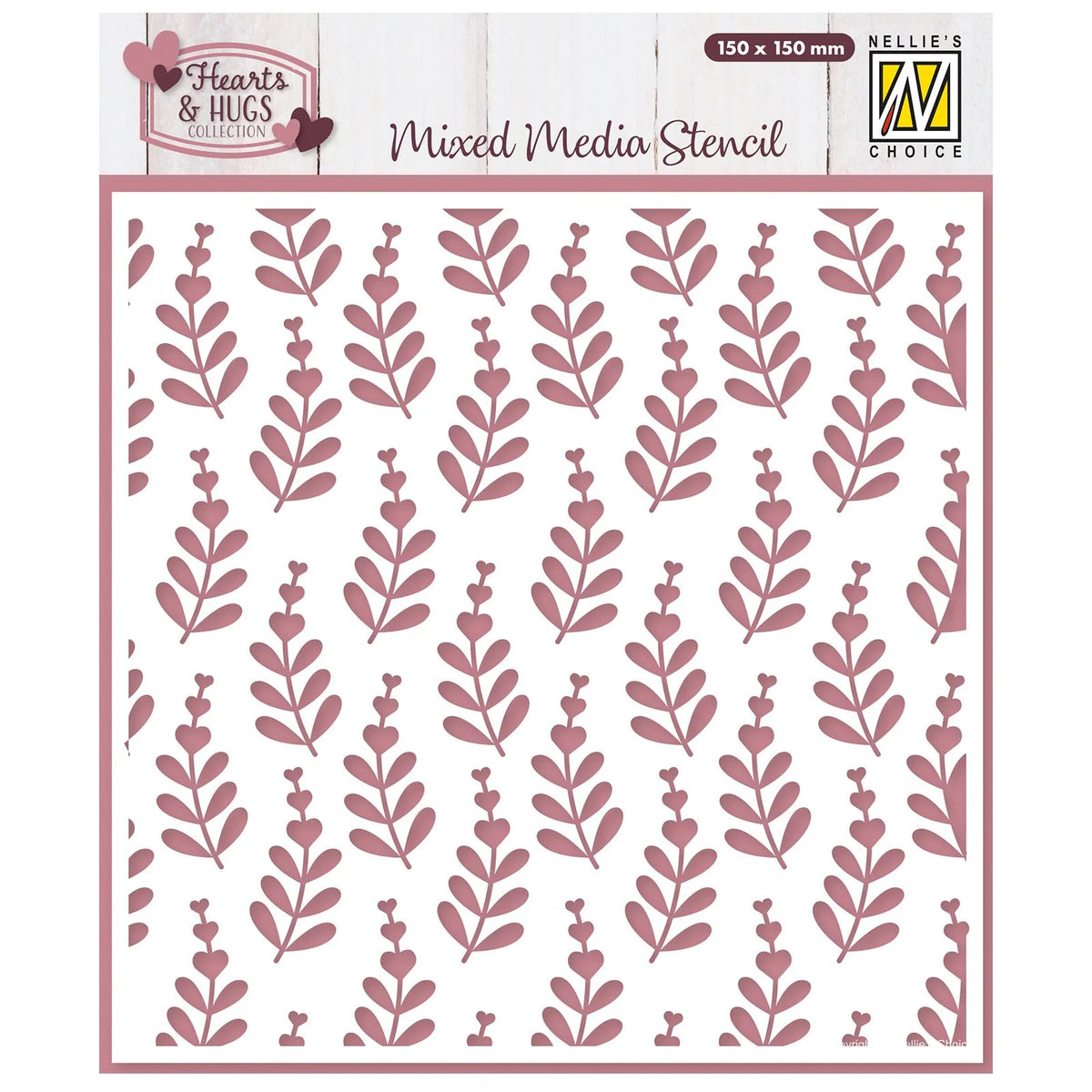 Mixed Media Stencil – Heart Branches