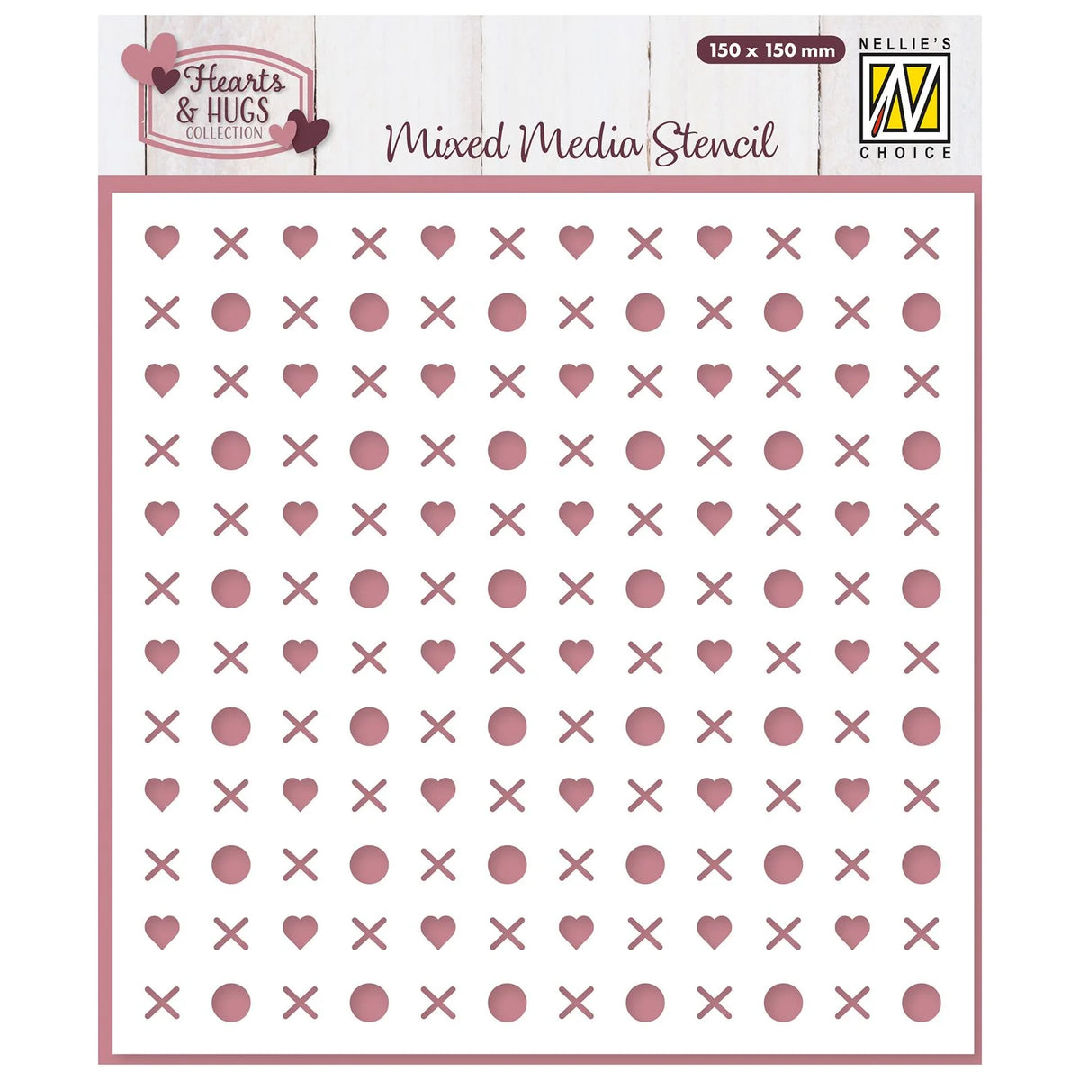Mixed Media Stencil – Hugs & Kisses
