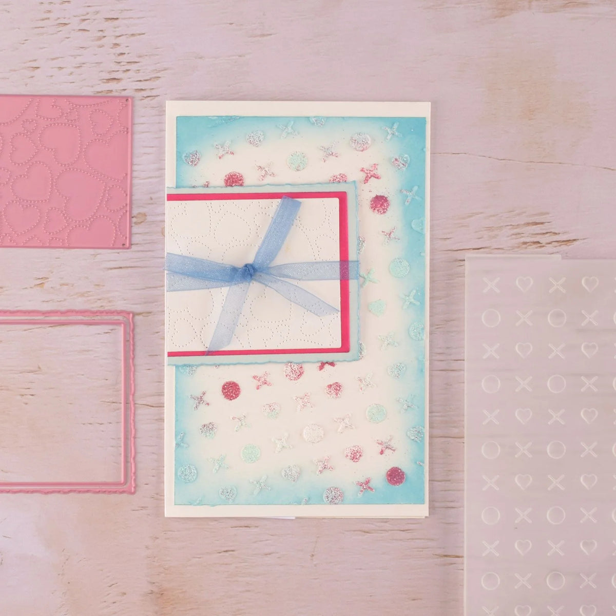 Mixed Media Stencil – Hugs & Kisses