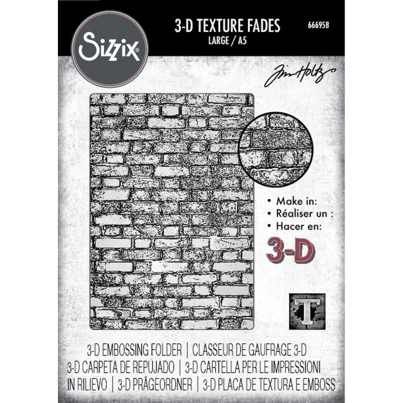 Sizzix/Tim Holtz 3D Embossing Folder "Vault - Brickwork"