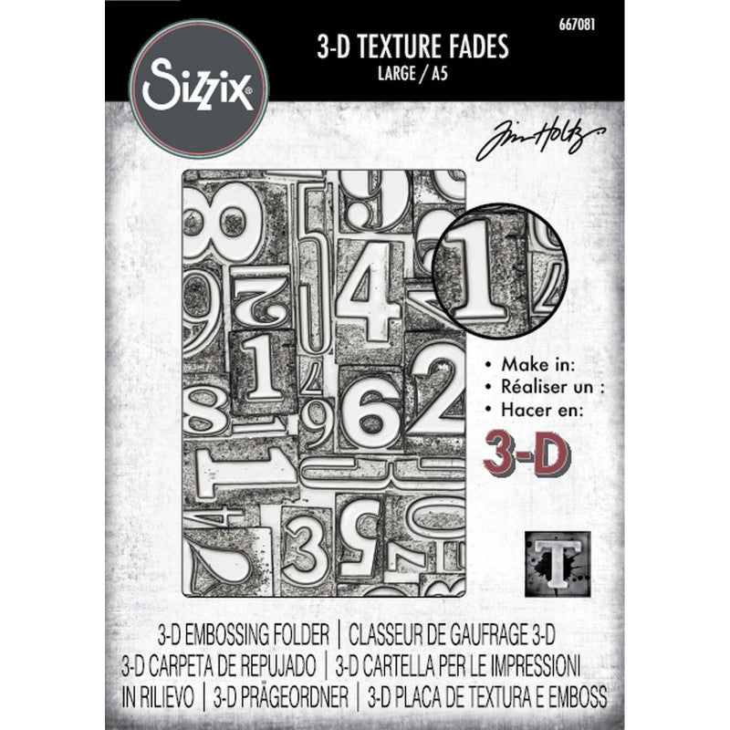 Sizzix/Tim Holtz 3D Embossing Folder "Vault - Numbered Large"